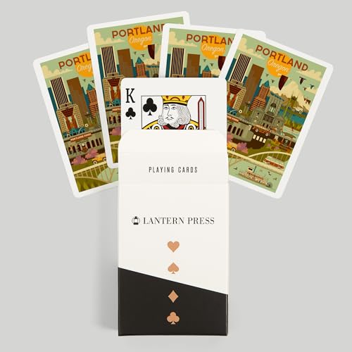 Lantern Press Portland Oregon Geométrico Baraja Poker miniatura 6