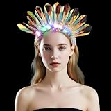 TNSLAND Diadema Luminosa Mujer LED, Corona LED para Fiesta y Discoteca, Diadema LED con Tres Modos de Luz, Accesorio Luminoso para Carnaval Nochevieja Festival, Regalo Ideal Novia, Hermana Mejor Amiga