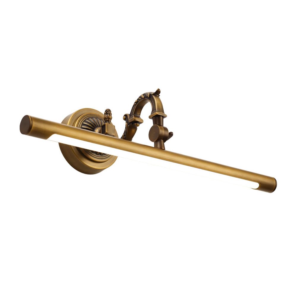 SGKOMN Nordic Swivel Wall Sconce,All-Copper Gold Wall Light,Mirror Light 16W Led Vanity Light Bathroom Mirror Lamp,75Cm Frame Picture Lighting Makeup Mirror Front Lamps For Dres