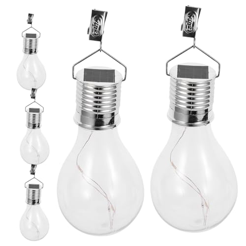Ampoules solaires suspendues transparentes LED étanches pour jardin et terrasse (lot de 5)