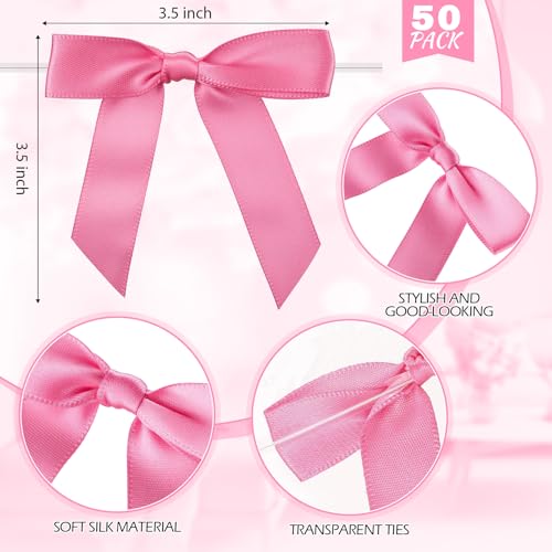Zopeal 20 Pcs Plastic Champagne Flutes 6 Oz with 50 Bows, Pink Bow by Zopeal - Used condition - Image 3