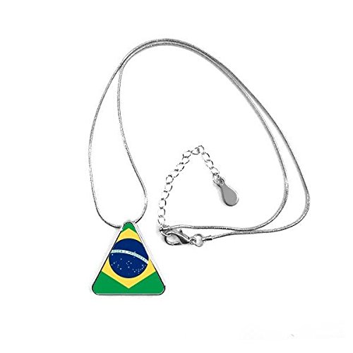 Collier Brésil pendentif triangle symbole motif Amérique du Sud pays