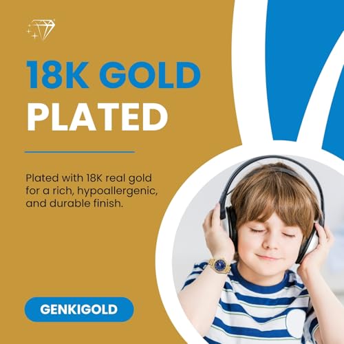 Reloj con diamantes para niños de 37mm con esfera redonda oro de 18k 3