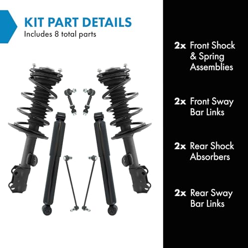 Image of TRQ Front and Rear Suspension Kit Complete Strut & Coil Spring Assembly Shock Absorber Sway Bar Stabilizer Link Compatible with 2013-2018 Toyota RAV4