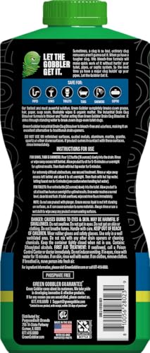 Green Gobbler Industrial Strength Grease and Hair Drain Clog Remover | Drain Cleaner Gel | Safe for Pipes, Toilets, Sinks, Tubs, Drains & Septic Systems (Packaging May Vary)