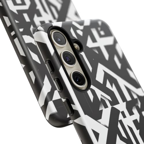 Coque Samsung S24 Plus géométrique noir et blanc rigide mate