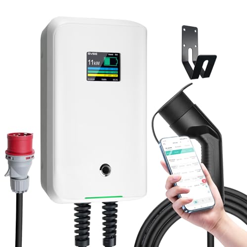 Morec Chargeur EV Type 2 11 KW 16 A tri-chanfrein avec Application Compatible Bluetooth et WiFi Station de Charge IEC 62196-2 Fiche Standard