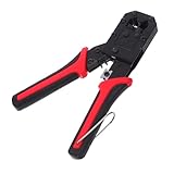 Juego de herramientas completo: la herramienta de reparación de ethernet incluye pelacables, alicates de crimpeado y herramientas para pelar cables, lo que ofrece una solución versátil para todas necesidades de cableado de red, kit de herramientas de reparación de cables de red, kit de herramientas de red