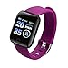 Accessoires électroniques Montre Smart Montre Bracelet Sports Fitness Pression Sanguine Récompense Cardiaque Chronographe Montres de Bracelet Appel Message Rappel Montre Bracelet (Color : Purple)