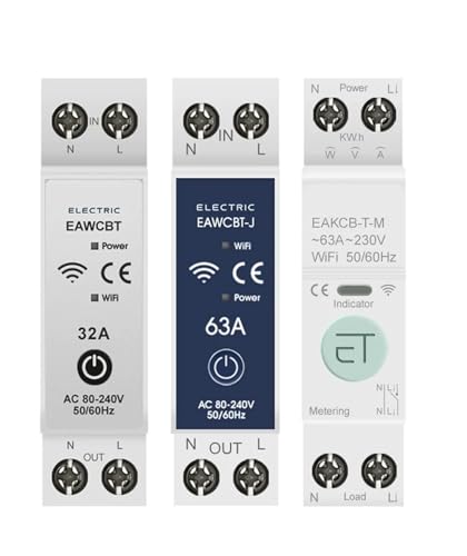 Disjoncteur WiFi minuterie MCB 1P+N 50A commutateur de télécommande vocale sans compteur
