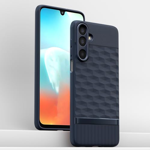 Image of Pikkme Back Cover for Samsung Galaxy M36 5G Camera Protection 3D Hexa Cube Design Silicone Protective Bumper Case (Blue)