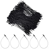 CABODYALS 1000 pz 5 pollici Plastica Nera Tag Loops Hang Tag Stringa di Sicurezza Prezzo Tag Anello di Fissaggio Regolabile Snap Lock Pin Anello di Sicurezza Lacci per Negozio Al Dettaglio Abbigliamen
