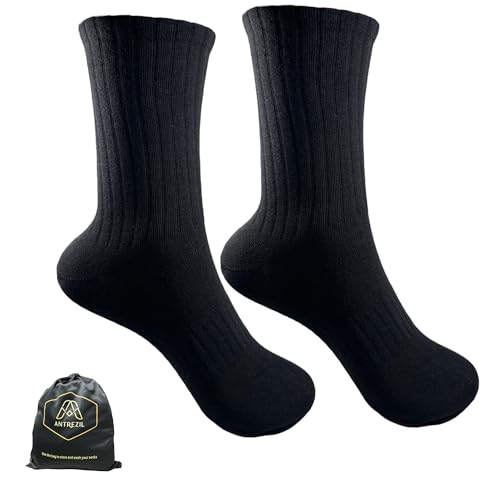 Black Crew Compression Socks - Pack of 5 with Bag | Cushioned Arch Support, Sweat-Absorbent Athletic Running & Hiking Sports Gifts2