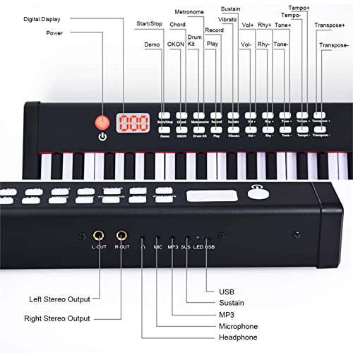 88 Touches Piano Numérique Touches Tactiles Pleine Taille Clavier Électronique Portable Piano Bluetooth MIDI Avec Sac À Main Adaptateur Secteur for Débutants Adultes Enfants (Color : White) - Les Beatles, Paul McCartney, John Lennon, RIngo Starr, George Harrison 88 Touches Piano Numérique Touches Tactiles Pleine Taille Clavier Électronique Portable Piano Bluetooth MIDI Avec Sac À Main Adaptateur Secteur for Débutants Adultes Enfants (Color : White) – Image 4