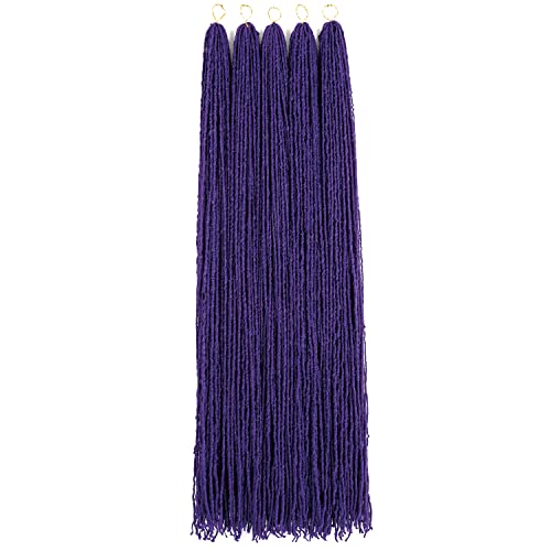 GUOHUI Micro Faux Locs Crochet Hair, 36 Inch 5 Packs Color Purple, Sister Mini Afro Locks DIY Braids Straight Styles (36",Purple)