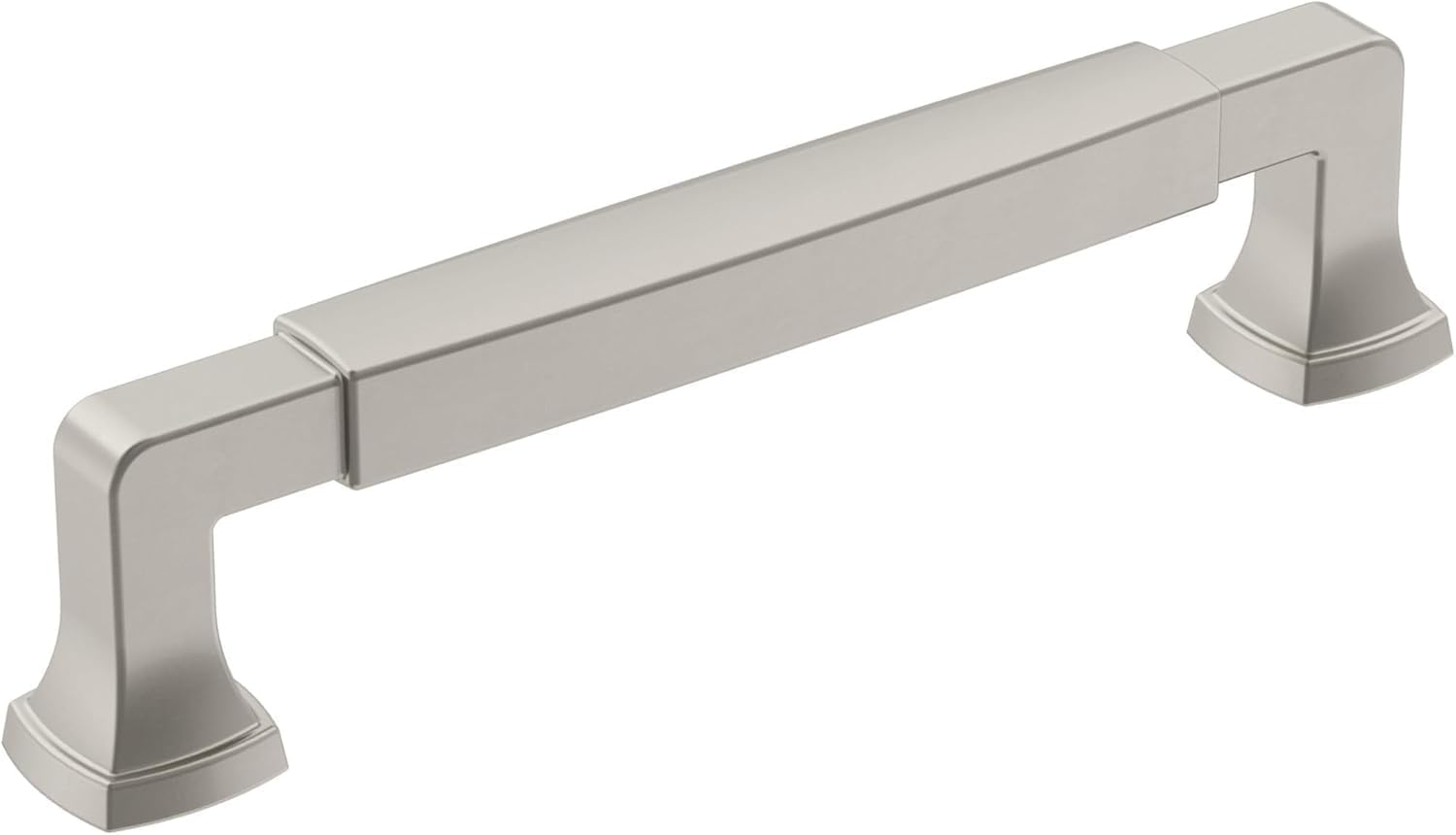 Amerock | Cabinet Pull | Satin Nickel | 5-1/16 inch (128 mm) Center-to-Center | Stature | 1 Pack | Drawer Pull | Cabinet Handle | Cabinet Hardware