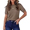 RUMIA Short Sleeve Sweaters for Women Lightweight Loose Business Casual Tops (XS-XXL)