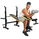 Einzigartiges & platzsparendes Faltsystem Olympia-Hantelbänke für Krafttraining und Ganzkörpertraining, für zu Hause...