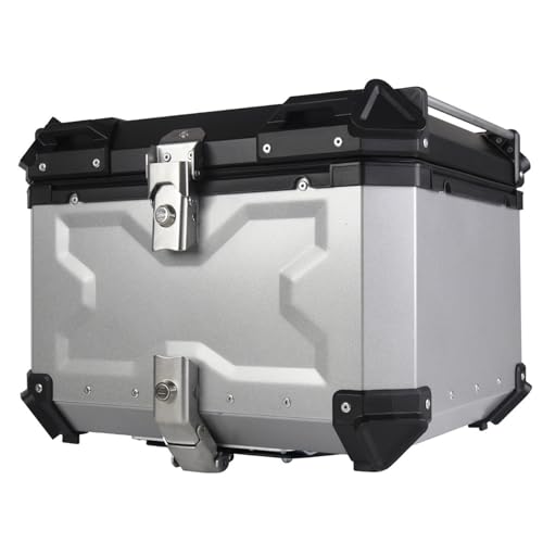 Caja de equipaje para motocicleta, caja trasera universal para motocicleta, baúl de almacenamiento universal para scooter, caja trasera gruesa impermeable, resistente al agua y con absorción de impa