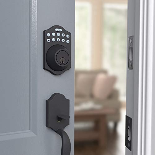 Amazon Basics Traditional Electronic Keypad Deadbolt - Keyed Entry - Matte Black #TOP4