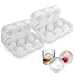 Produktbild VOGEK 2er Silikon Eiswürfelform Eiskugelform Ice Ball Mould Sphere 100% BPA Frei Eiswürfelschalen Eiswürfel mit Deckel für Whisky, Cocktails, Saft, Schokolade, Süßigkeiten, Götterspeise, Weiß, 2 Set