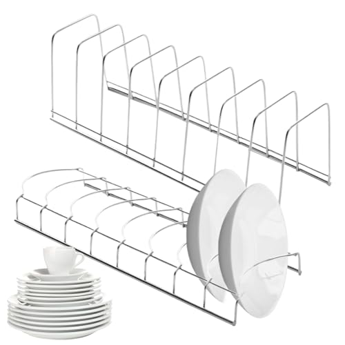 Rrlihjgu Rejilla para secar Platos, Rejilla para escurridor de Platos | Organizador de Platos 2X | Escurridor de Platos de Acero Inoxidable, Organizador de Platos y tazones, Soporte para Platos,