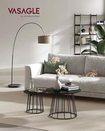 Vasagle ULCT045B56 Round Coffee Tables, Set Of 2, Modern Circle Side Tables With Steel Frame, For Living Room thumb #1