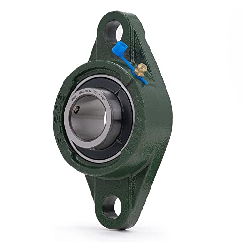 Image of XIKE 2 Pcs UCFL206-18 Bore 1-1 /8 inch Pillow Block Flange Mounted Ball Bearings.