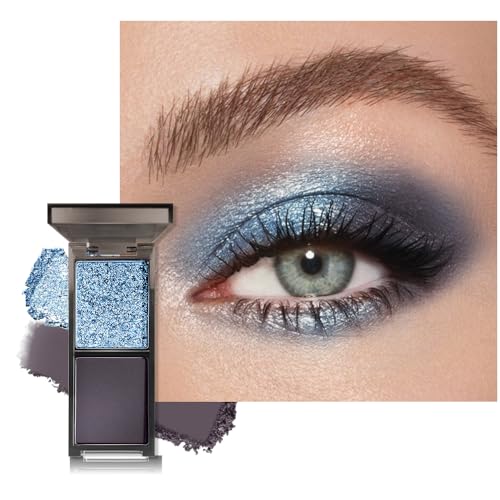 AMY'S DIARY 2 Eyeshadow Palette Blue & Black Matte & Shimmer