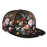 La casquette de baseball WZYWHJ avec un beau bouquet de fleurs imprimée à bord plat comprend un trou respirant pour éviter l'étouffement, est légère et résistante à la déformation, et dispose d'une forme de chapeau tendance et d'un profil durable, adaptée pour les hommes, les femmes et les enfants dans divers environnements.