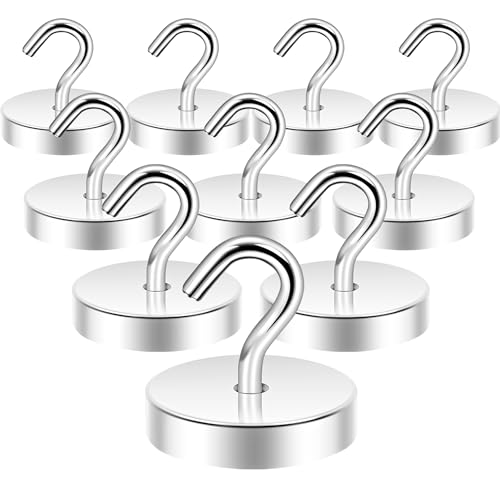 Image of Neosmuk Magnetic Hooks Steel Tube Design for Cruise,100lb+ Silver,10 Pack