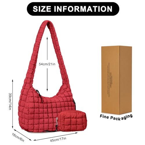 Image of GASSDA Puffer Tote Bag for Women Large Quilted Puffy Lightweight Carryall Crossbody Tote Bag for Women