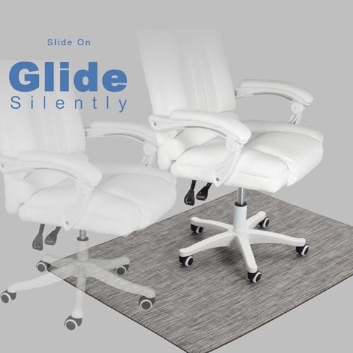Image of Chair Mat for Hardwood & Tile Floor, 36 inch x 48 inch Heavy Duty Office Chair Mat for Rolling Chairs, Anti Slip, Non-Curve, Floor Protector for Home Office, Heathered Gray