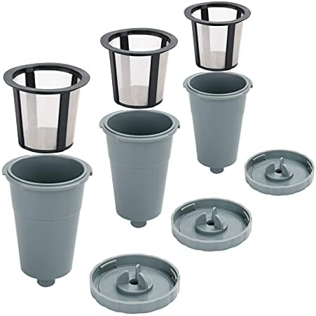 3 Pack Reusable Coffee Pods, Reusable K Cup Coffee Filters Fit for Keuring 1.0 Brewers, K-Classic, K-Mini, Universal Fit B30 B40 B50 B60 B70 Series