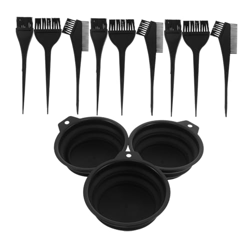 MUSISALY 3 Sets Hair Dye Kit with Salon-grade Mixing Tint Bowl Portable Applicator Comb and Brush for Even Color Application Foldable Hair Coloring Bowl for Home Use and Professional