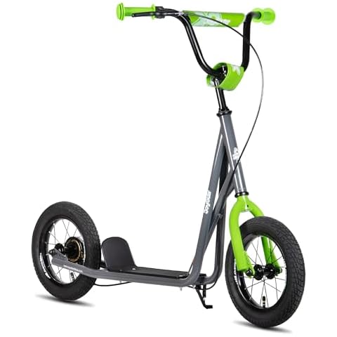 JOYSTAR Kick Scooter for Ages 5-9 Years Old Boys Girls, 12 Inch Big Wheels Scooters for Kids, Teens and Adults, Adjustable Handlebar, Kids Scooter, Gray Cover