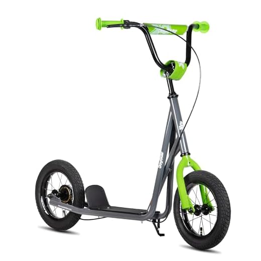 JOYSTAR Kick Scooter for Ages 5-9 Years Old Boys Girls, 12 Inch Big Wheels Scooters for Kids, Teens and Adults, Adjustable Handlebar, Kids Scooter, Gray