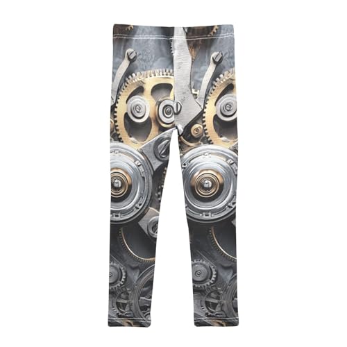 ZZKKO Girls Leggings Metal Collage of Clockwork Toddler Girls Clothes Leggings for Girls Toddler Girls Leggings 3-4T2