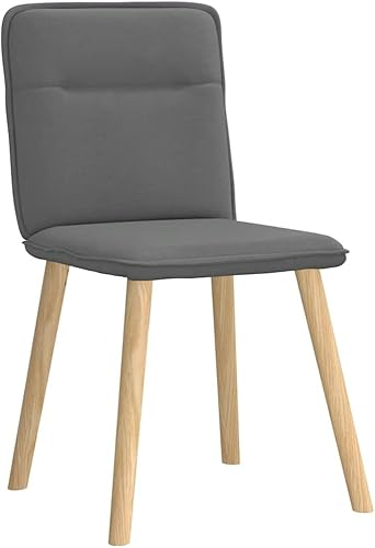 Miniatura 4 de Juego de 4 sillas de comedor de tela gris oscuro, modernas sillas de cocina de granja con marco de metal y asientos de espuma gruesa para comedor,