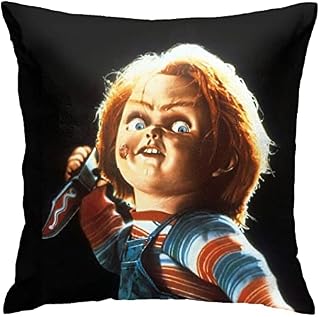 WNEEIHS Chucky Horror Movie Funny Cute Lovely Square Throw Pillowcase Home Decor for Bed Couch Sofa Living Room Cushion Throw Pillow Covers 18'X18', One Size (220120)