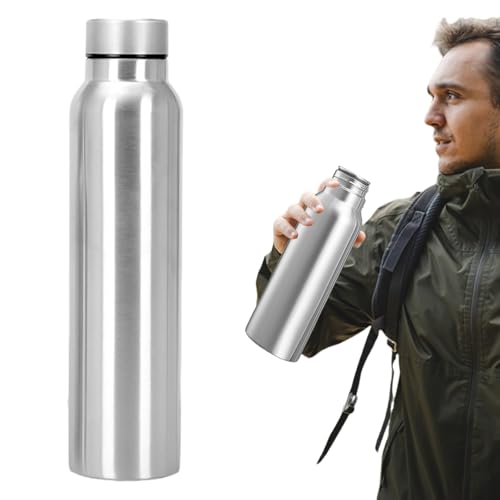 Stainless Steel Water Bottles,Non-insulated single wall stainless steel water bottle,Metal Sports Kettle for Runners, Hikers, Cyclists (D, 1000, Milliliters)