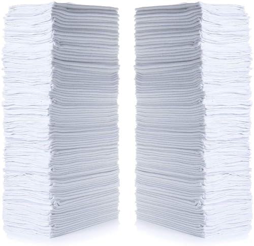Simpli-Magic Cotton Shop Towels 14"x12" (145 Pack) – Reusable Cleaning Shop Rags for Automobiles, Industries, Garage and Homes (White)