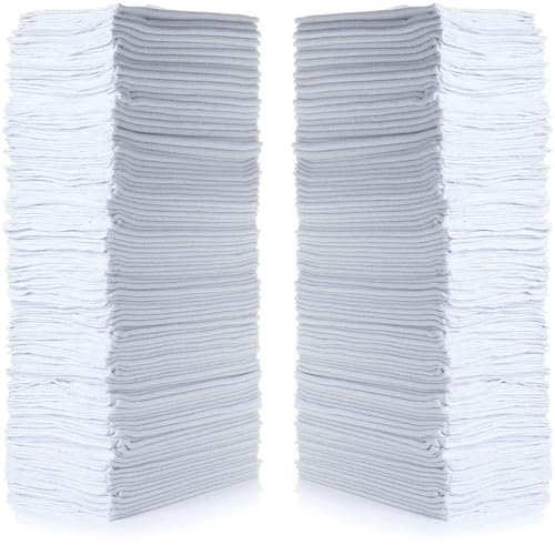 Simpli-Magic Cotton Shop Towels 14"x12" (145 Pack) – Reusable Cleaning Shop Rags for Automobiles, Industries, Garage and Homes (White)
