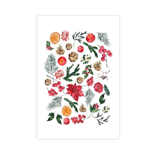 SWDXA Christmas Botanical Canvas Poster Wall Art Prints Room Aesthetic