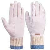 Mulor Guantes Termicos de Cachemira de Mujer Invierno Forrado de Lana Mantener Caliente con Pantalla Táctil