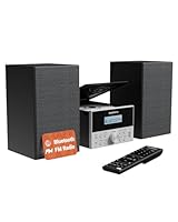 5.2 Bluetooth CD Player with Speakers | Powerful 20W Compact HiFi System with EQ Settings | FM Radio, 30 Presets, Wooden Build, Remote Included | USB, AUX, Plays MP3, CDs, CD-Rs | Oakcastle HIFI150