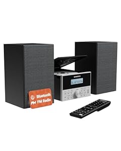 5.2 Bluetooth CD Player with Speakers | Powerful 20W Compact HiFi System with EQ Settings | FM Radio, 30 Presets, Wooden Build, Remote Included | USB, AUX, Plays MP3, CDs, CD-Rs | Oakcastle HIFI150
