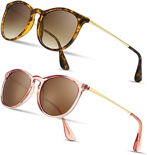 SUNGAIT Vintage Round Sunglasses for Women Classic Retro Designer Style Ladies Sunglasses