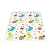 Manyao - Alfombra de protección del suelo, impermeable, para bebé, alfombra de suelo plegable, silla alta para niños, alfombra de juego antideslizante 130 x 130 cm (océano)