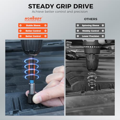 Image of 35 PCS Magnetic Nut Driver Set, Impact Drill Driver Bit 1 /4 inch Hex Shank, SAE & Metric Cr-V Steel Nut Drivers with Quick-Release Extensions, Impact Socket Adapters, Bit Holder, 8PCS S2 Bits, Toolbox